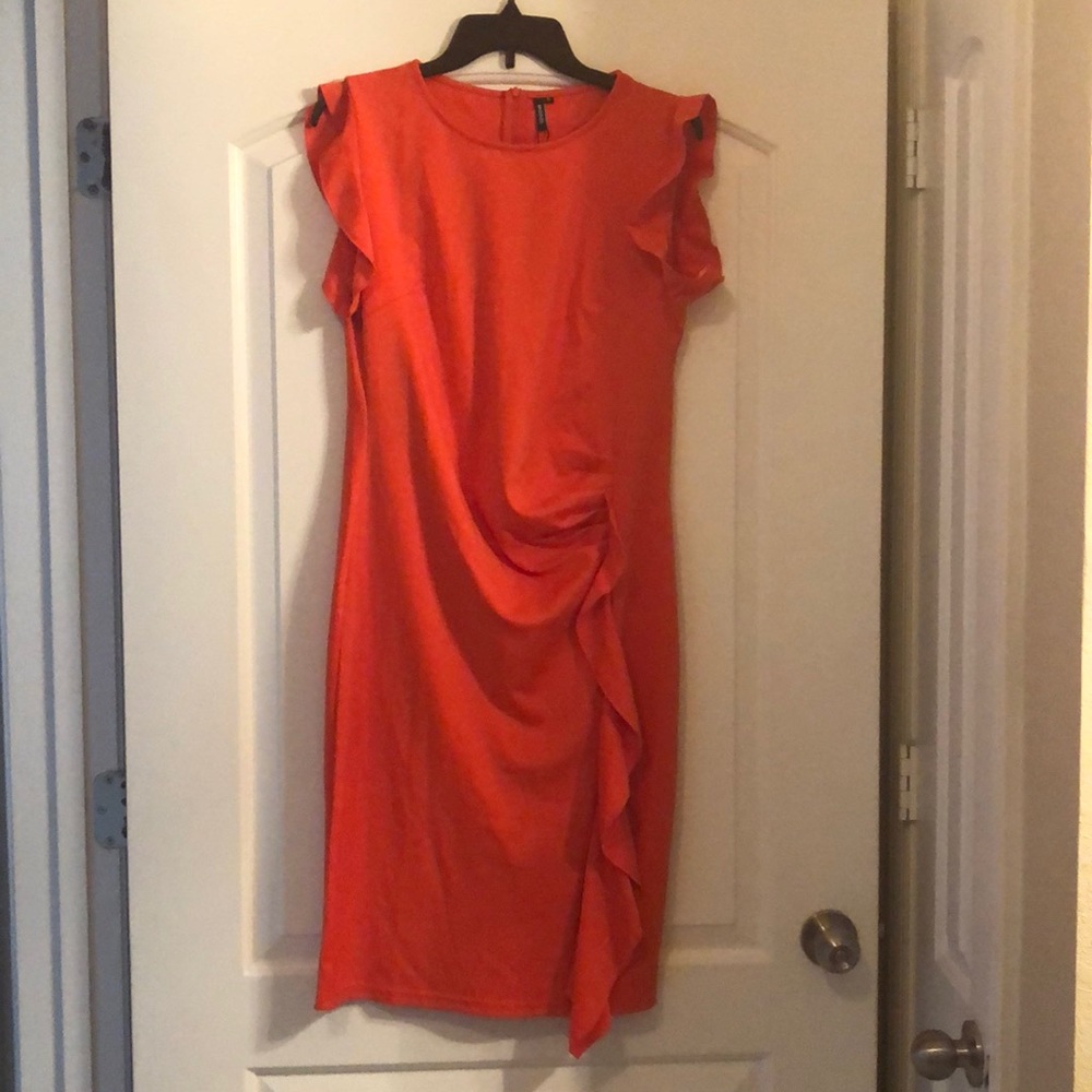 Orange Dress w/ ruffle